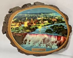 Niagara Falls & Canada Wood Plaque Beautiful Colors Rare NICE! 7"x5" Vibrant - Picture 1 of 5