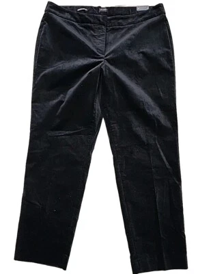 NWT Talbots Slim Ankle Pant Women's Plus Size 16W  Black Velvet Stretch Career - Image 1 of 4