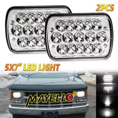 Par de faros LED 7x6" para Chevy C1500 C2500 C3500 K1500 K2500 K3500 1988-1999 Foto 1 de 4