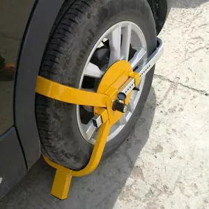 Radkralle Stahl Wegfahrsperre Wohnwagen Diebstahlsicherung Parkkralle Auto PKW - Bild 1 von 12