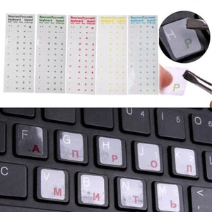 Transparent Keyboard Stickers RUSSIAN in 4 Colours See-Through🔥UK - Picture 1 of 16