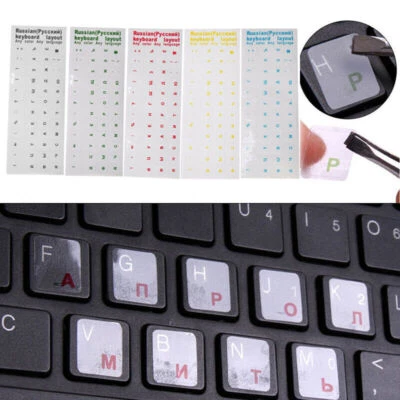 Transparent Keyboard Stickers RUSSIAN in 4 Colours See-Throu^uk| - Image 1 of 4