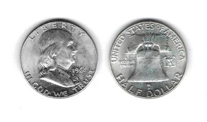 1961 Franklin BU Half Dollar-- Silver .free Ship - Picture 1 of 1