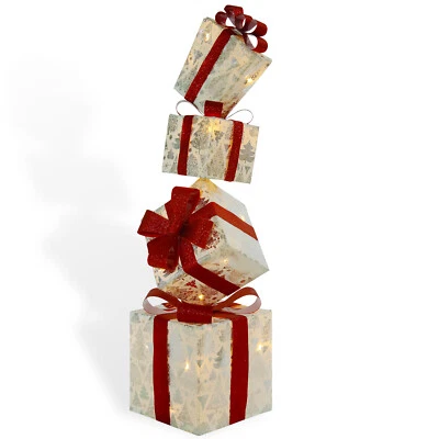 LED Geschenkbox 4er Set Weihnachten Weihnachtenbox Beleuchtete - Bild 1 von 4