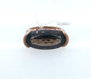 Ring Rauchquarz/ Hot Pink Saphir/ Rosévergoldet - Bild 1 von 4