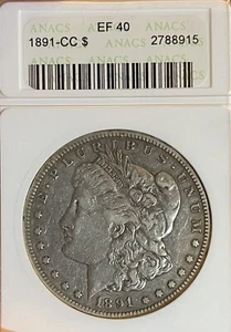 1891-CC Soapbox ANACS EF 40 Morgan Silver Dollar - Picture 1 of 4