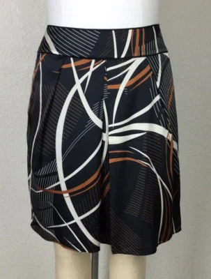 Falda Calvin Klein Talla 6 Sedosa Satén Plisada Hasta la Rodilla Paquetes Negra Informal Foto 1 de 4