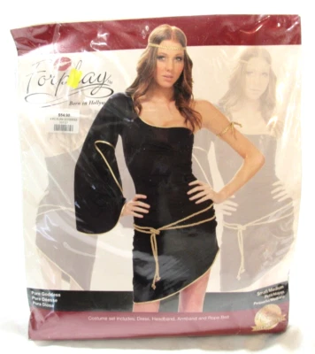 Sexy Forplay Immortal Beauty Pure Goddess Black & Gold Dress Costume S/M - Image 1 of 4