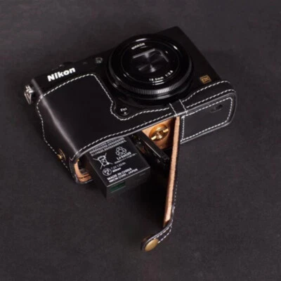 Genuine Real Leather Half Camera Case Bag Cover Handmade For Nikon Coolpix A - Image 1 of 4