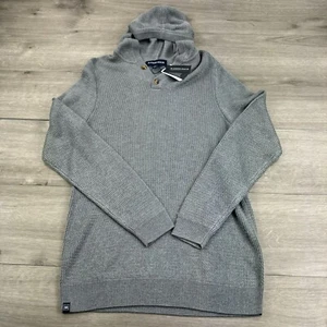Mizzen + Main Hoodie Herren Small Cassady grau Knopf Strickpullover Sweater - Bild 1 von 4