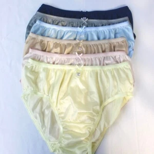 6pc Nylon Bikini Panties Underwear Woman Light Soft Silky Knickers Hip 38"-42"XL - Picture 1 of 12