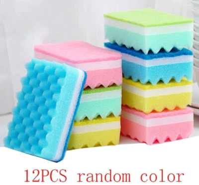 10 шт. Случайный Цвет Портативный Набор Губок для Чистки Блюда, Прочный, Многоцелевой НОВЫЙ - Изображение 1 из 4