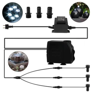 Springbrunnen Pumpe mit 3x LED Beleuchtung Komplett Set Gartenbrunnen Teichpumpe - Bild 1 von 18