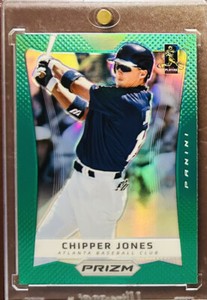 Chipper Jones 2012 Panini Prizm Green Prizms Refractor 1st Year #100
