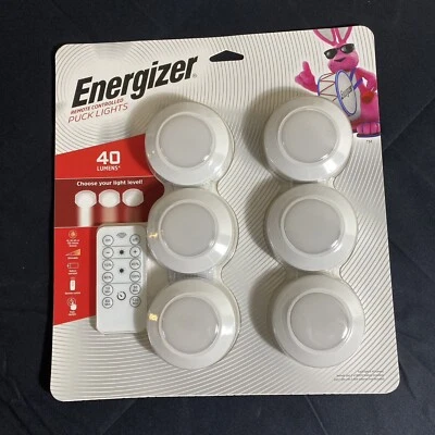 Energizer Battery Operated Dimmable LED Puck Light With Remote 6-Pack - Image 1 of 4