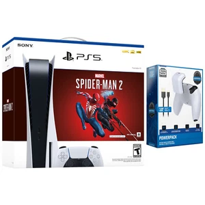 Sony PlayStation 5 Disco Marvels Spider-Man Paquete de 2 con Paquete de Batería de Sobrecarga - Imagen 1 de 4