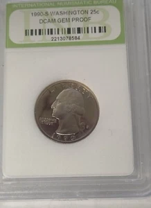 1990-S Proof Ultra Cameo 25c Gorgeous Washington!! - Bild 1 von 2