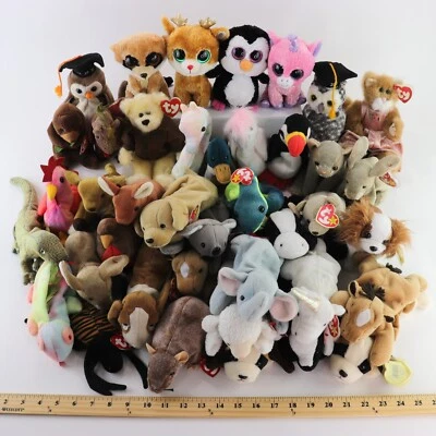Lot of 36 Vintage TY Beanie Babies Plus 4 Beanie Boos Plush Toys Stuffed Animals - Image 1 of 4