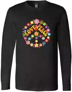 Peace Sign Love 60s 70s Tie Dye Hippie Costume T-Shirt - Picture 1 of 3