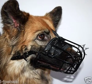 Neu Stark Metall Draht Gummi Bedeckt Korb Hundemaulkorb Deutscher Schäferhund - Picture 1 of 14