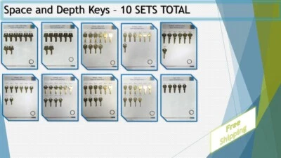 JMA, ILCO, JET, ETC... Depth & Space Keys - Set of 10 - American, Arrow, Kwikset, M1, Schlage, Yale