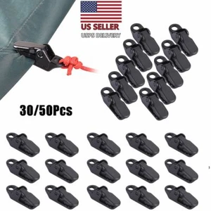 30/50Pcs Reusable Tent Tarp Tarpaulin Clip Clamp Buckle Camping Tool Heavy Duty - Picture 1 of 11