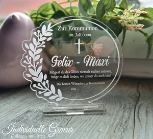Aufsteller Taufe Kommunion Konfirmation Firmung  Geschenk  individuelle Gravur - Bild 1 von 2