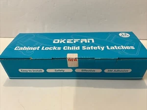 Cabinet Locks Child Safety Latches - OKEFAN 12 Pk Baby Proofing Cabinets Drawers - Picture 1 of 5