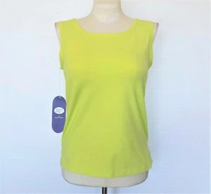 Diane Gilman DG2 Blouse Tank Top NEW w/ Tags Lime Green Pullover Womens Small - Picture 1 of 8