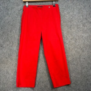 Robell Trousers Womens Size UK W28 L21 Bright Red Cotton Modell Marie 07 Cropped - Picture 1 of 13