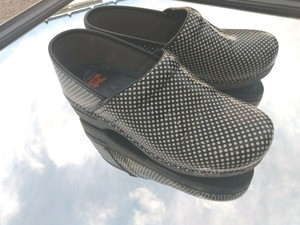 dansko polka dot clogs