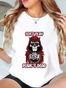 Soft Play Punk's Dead Graphic T-shirt, Grim Reaper Goth Punk  shirt, unisex top - Picture 1 of 7