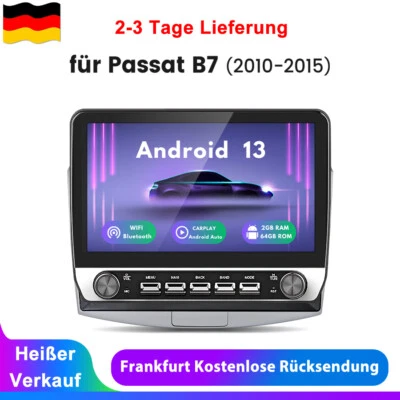 Autoradio Für VW Passat B7 10-2015 Carplay Android 14 GPS Navi WIFI BT SWC 2+64G - Bild 1 von 4