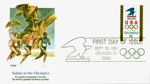 #2539 1 $ Olympics Fleetwood FDC 29. September 1991 First Day of Issue - Bild 1 von 2
