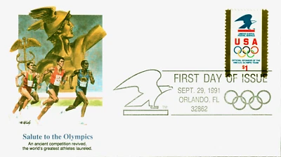 #2539 $1 Olympics Fleetwood FDC Sept 29, 1991 First Day of Issue - Image 1 of 2