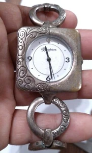 Brighton Liverpool Watch Silver Case Black Acc White Face Easy Read 2 extra Link - Picture 1 of 3