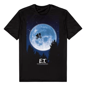 E T The Extra Terrestrial T-Shirt Mens L Black 40th Anniversary Moon Jump BNWT - Bild 1 von 1