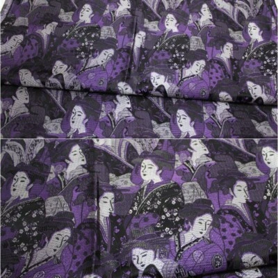 Hágalo usted mismo tela satinada imitación seda brocado damasco bordado geisha japonesa 114*100 cm Foto 1 de 4