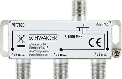 Schwaiger VTF7823 Verteiler 3 fach 5-1000MHz Splitter Antennen Kabelanlagen 7dB - Bild 1 von 2