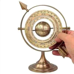 Antigua esfera armilar de latón de 11" con flecha de reloj de sol náutico marítimo Astrolab - Imagen 1 de 5