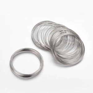 LOT de 25 TOURS fil MEMOIRE de forme BRACELET argenté 55x0,6mm création bijoux - Imagen 1 de 1