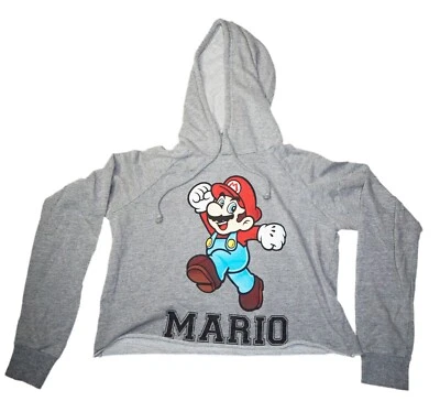 Sudadera con Capucha Vintage Super Mario JR M - Mujer Junior Mediana Gris Capucha 2012 Foto 1 de 4