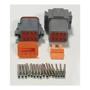 Genuine Deutsch Plug 8 Pin Kit inc Green Band Terminals up to 2mm wire 13 amp - Picture 1 of 2