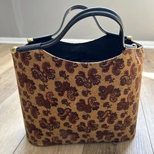 Vintage Paisley Gobelin Grannycore HANDTASCHE Handtasche Teppich Tasche Beuteltasche mit Fuß - Bild 1 von 15