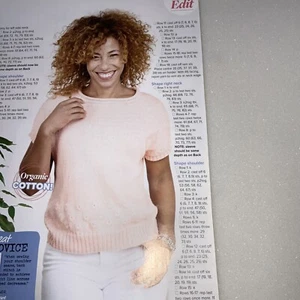 Flower Border Top Lazy Daisy Embroidery Women’s Jumper, Sweater Knitting Pattern - Picture 1 of 2