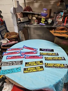 Lot Of 14 Vintage 1980's Humorous Bumper Stickers 9"X3" - - Picture 1 of 7