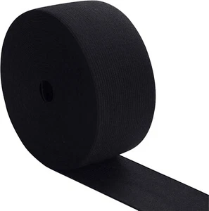 50mm Flat Woven Elastic 2 inch wide Black Swing Craft Premium Grade UK SELLER - Picture 1 of 7