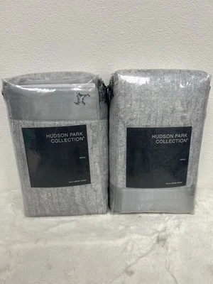 Hudson Park Collection Rippled Texture 2 Euro Shams Silver - Image 1 of 2