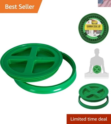 Tapa de sellado universal en verde - Solución de almacenamiento hermética para alimentos y suministros Foto 1 de 4