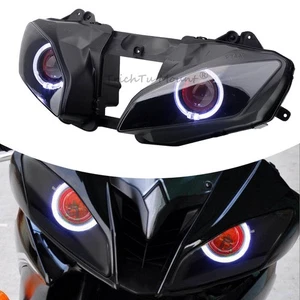 Conjunto de faros delanteros con LED Angel Devil Eye aptos para Yamaha YZF-R6 2008-2016 - Imagen 1 de 24
